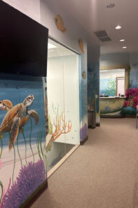 Our ocean-themed office creates a fun, welcoming environment for young patients.